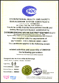 職業(yè)健康安全管理體系認證證書
